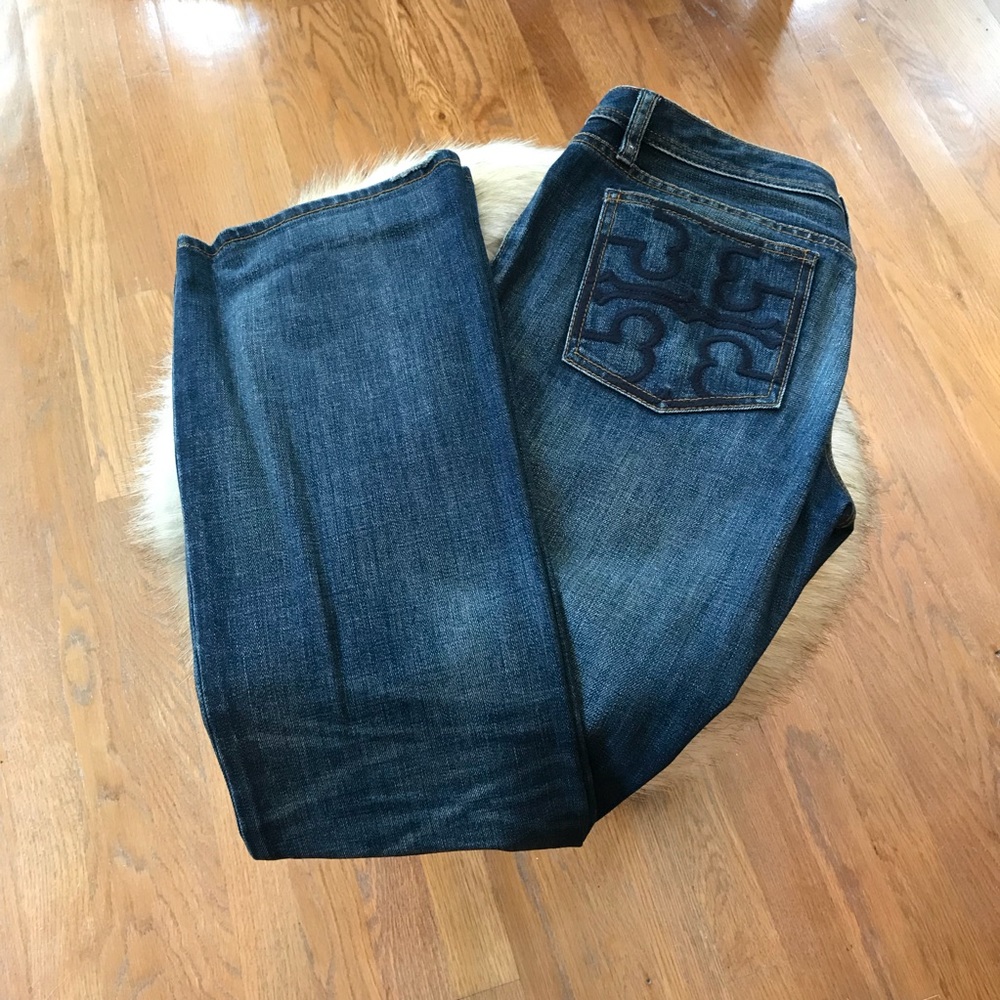 Tory Burch Classic Tory Boot Denim, size 28
